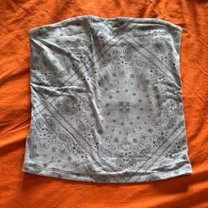 Blue Bandana Print Tube Top